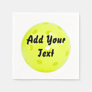 Serviette En Papier Pickleball Pickleball Ball Customise jaune Personn