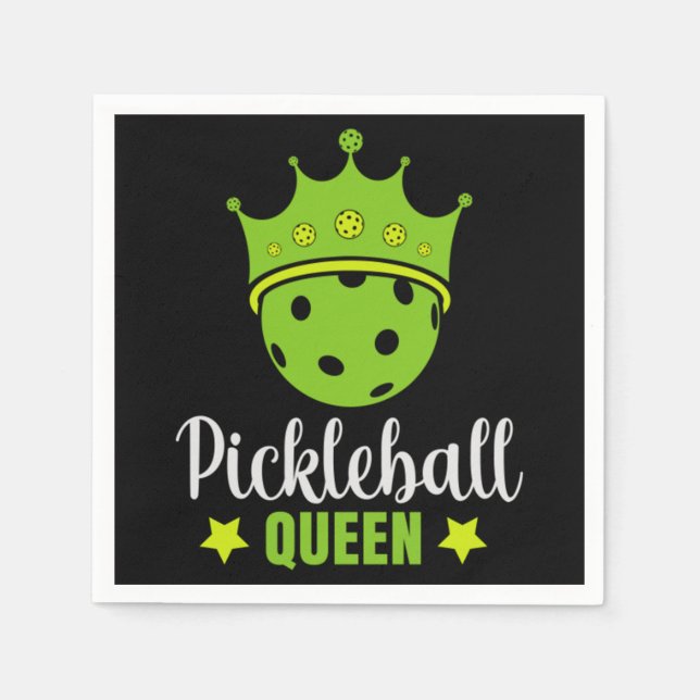 Serviette En Papier Pickleball Queen Funny Pickball Ball Queen (Devant)