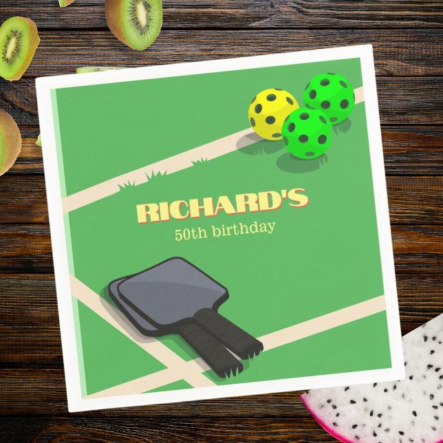 Serviette En Papier Pickleball Thème Sport Diner Anniversaire Fête (Créateur téléchargé)