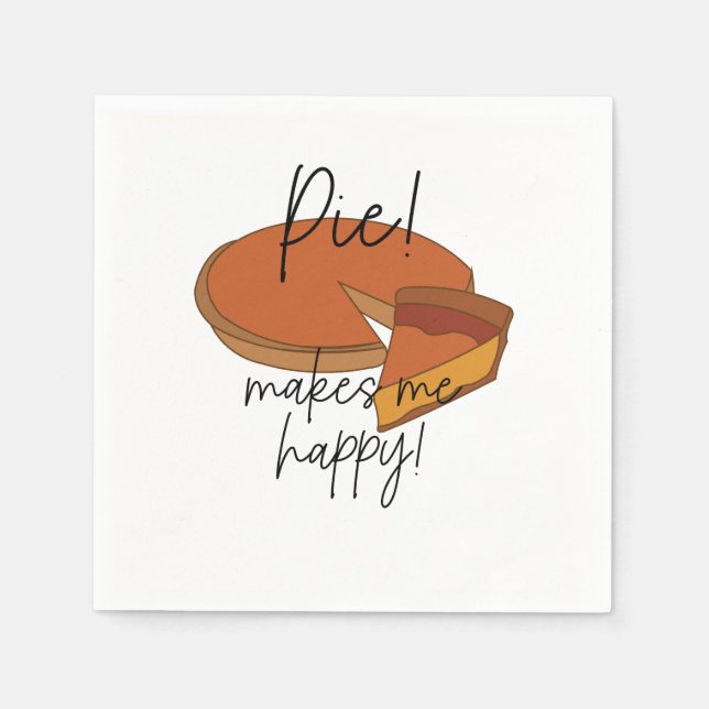 Serviette En Papier Pie Me Rend Joyeuse Pie Party (Devant)