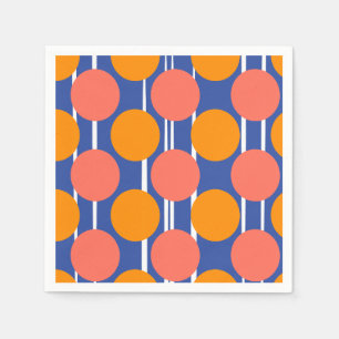 Serviette En Papier Pièce de style rétro milieu de siècle à pois orang