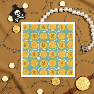 Serviette En Papier Pièces de pirate d'or et Motif de perles