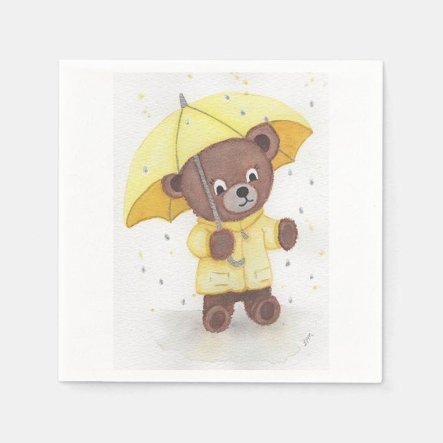 Serviette En Papier Pied d'ours dans la pluie (Devant)