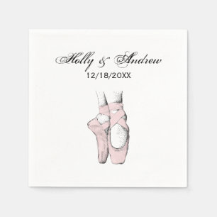 Serviette En Papier Pieds de Ballerine sur Pointe #1 Rose Clair