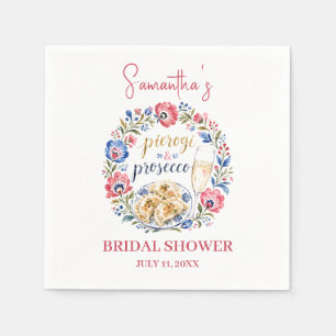 Serviette En Papier Pierogi & Prosecco Mariage Polonais de Style Folk