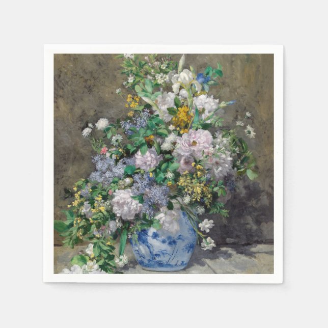 Serviette En Papier Pierre-Auguste Renoir - Bouquet de printemps (Devant)