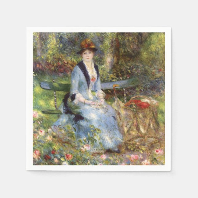 Serviette En Papier Pierre-Auguste Renoir - Dans les Roses (Devant)