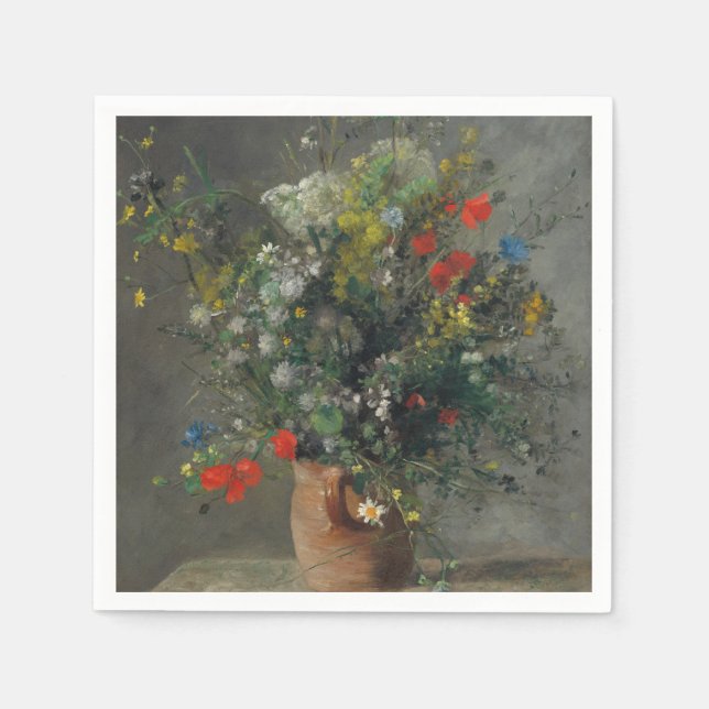 Serviette En Papier Pierre-Auguste Renoir - Fleurs dans un Vase 1866 (Devant)