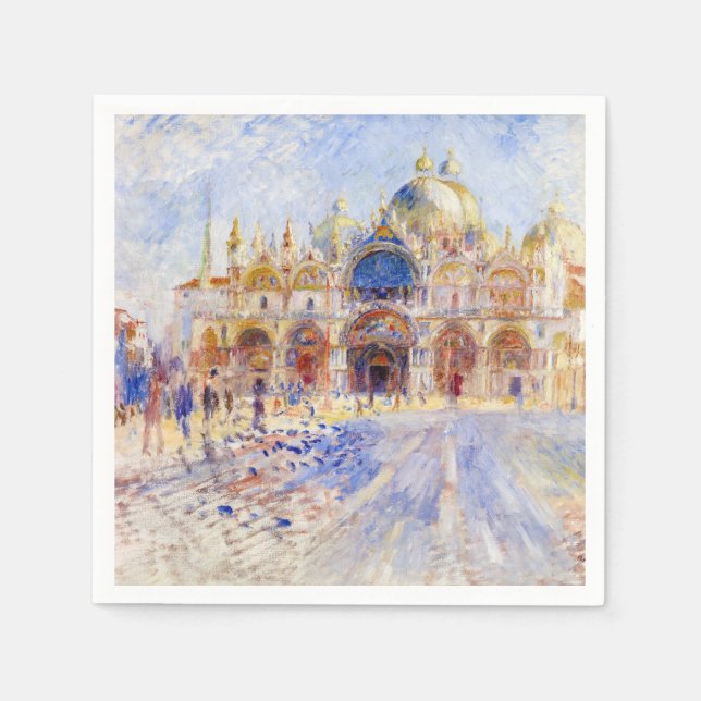 Serviette En Papier Pierre-Auguste Renoir - Venise, Piazza San Marco (Devant)