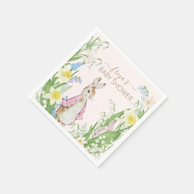 Serviette En Papier Pierre le Baby shower lapin (Coin)