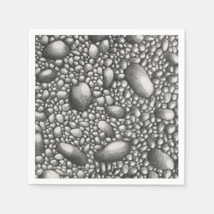Serviette En Papier Pierres Roches Dessin au Crayon Œuvre d'Art Origin
