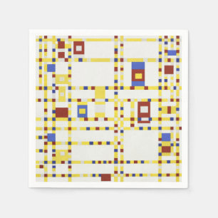 Serviette En Papier Piet Mondrian Broadway Boogie Woogie Art abstrait