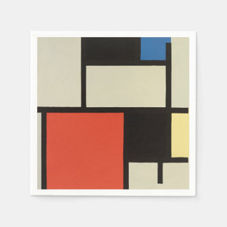 Serviette En Papier Piet Mondrian Composition Peinture Abstraite