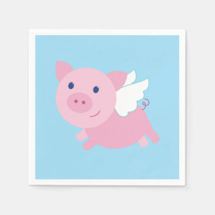 Serviette En Papier Pig volant Cute 1er Anniversaire
