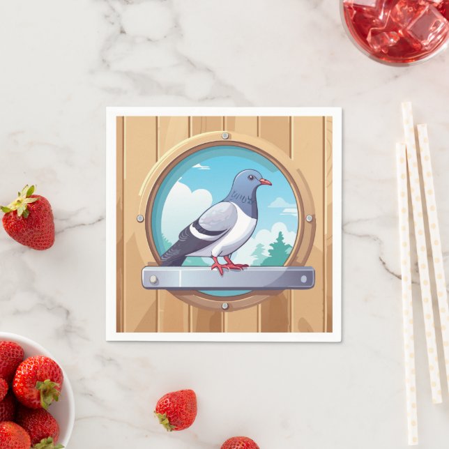 Serviette En Papier Pigeon (En situation)