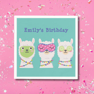 Serviette En Papier pijama party, llama pijama party faveur tags