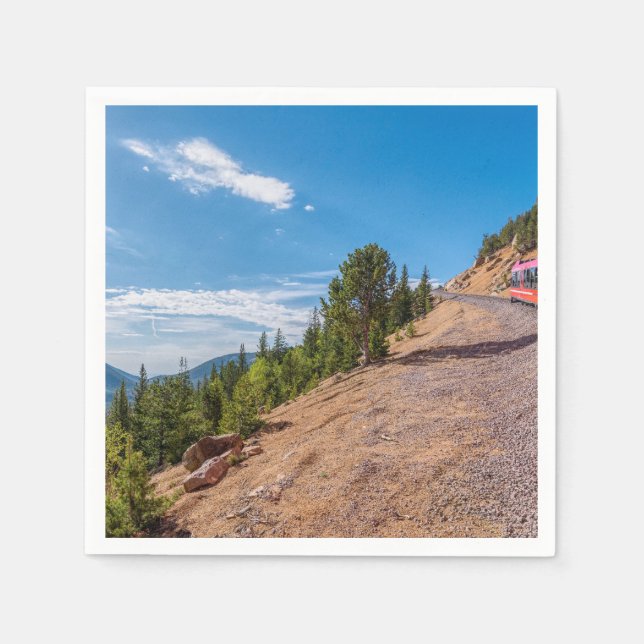 Serviette En Papier Pikes Peak Train Ride Papier Napkin (Devant)