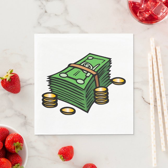 Serviette En Papier Pile d'argent avec pièces de monnaie (Créateur téléchargé)
