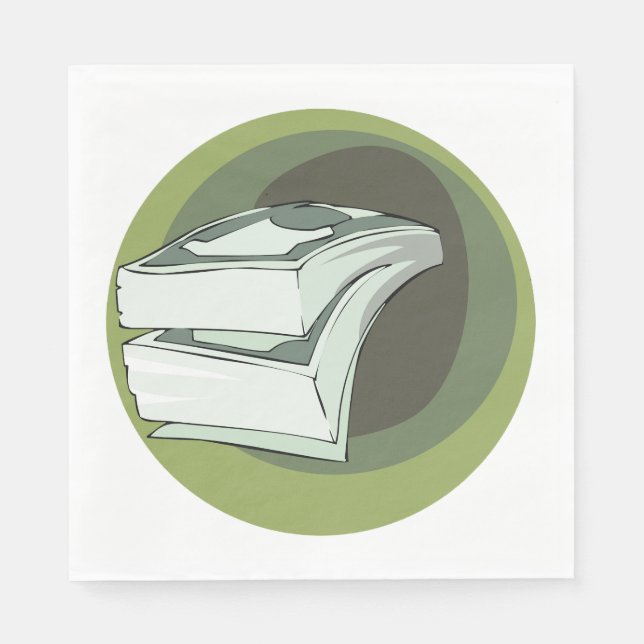 Serviette En Papier Pile d'argent en espèces verts (Devant)