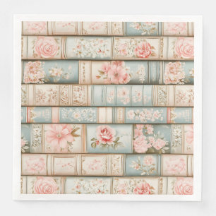 Serviette En Papier piles vintages de livres pastel