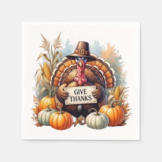 Serviette En Papier Pilgrim Spirit & Pumpkin Joy (Devant)