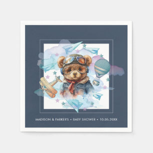 Serviette En Papier Pilote Teddy Bear Baby shower-Anniversaire