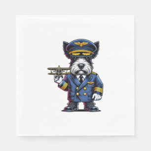 Serviette En Papier Pilote Terrier Écossais