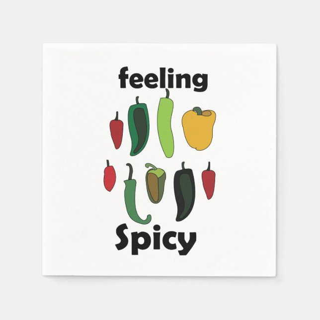 Serviette En Papier Piment Sentiment Brûlant Fête de la Fiesta (Devant)