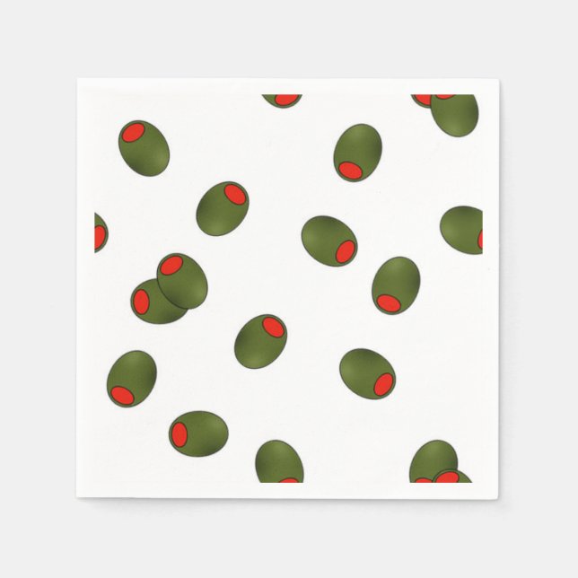Serviette En Papier Pimento Olives Papier Naples (Devant)