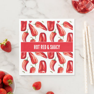 Serviette En Papier Piments forts rouges et piquants de mariage