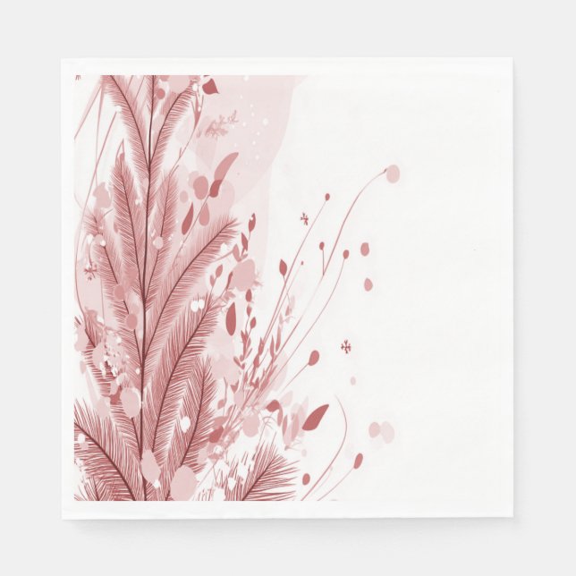 Serviette En Papier Pin de Noël Rouge Décoration Neige Belle (Devant)