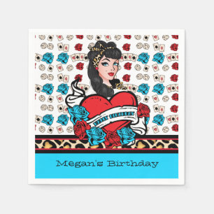 Serviette En Papier Pin-up, Rock-A-Billy