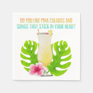 Serviette En Papier Pina Colada Chanson Cocktail Napkin