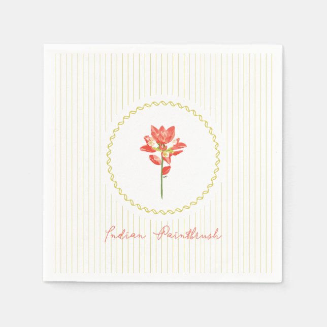 Serviette En Papier Pinceau indien, Fleur sauvage du Texas (Devant)