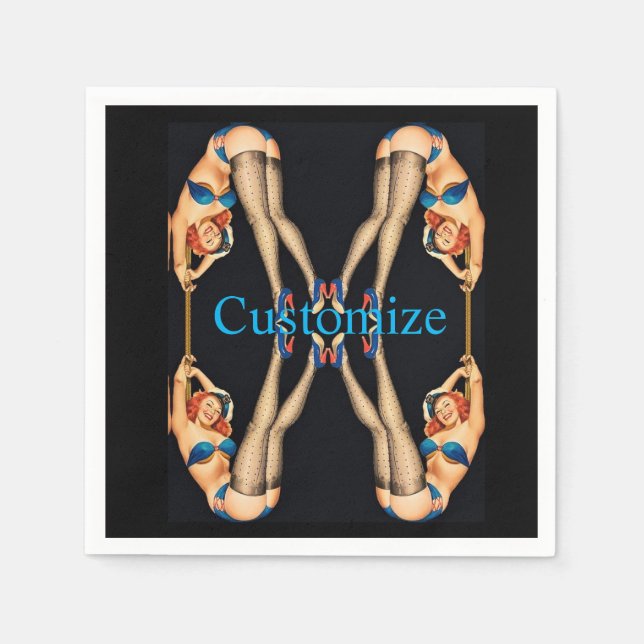 Serviette En Papier Pinceaux Vintages acrobatiques Thunder_Cove (Devant)