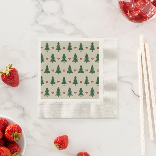 Serviette En Papier Pine & Ruban (En situation)