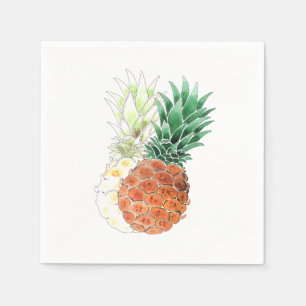 Serviette En Papier Pineapple, watercolor.