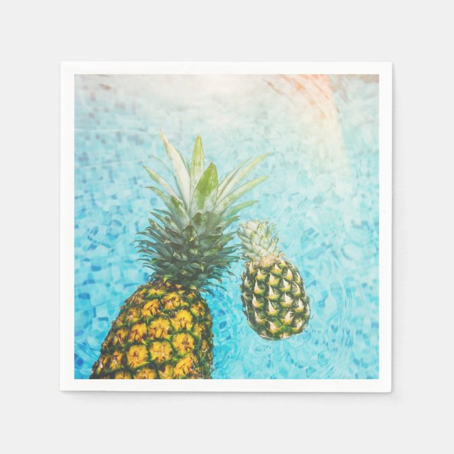 Serviette En Papier Pineapples dans la piscine de Swimming (Devant)