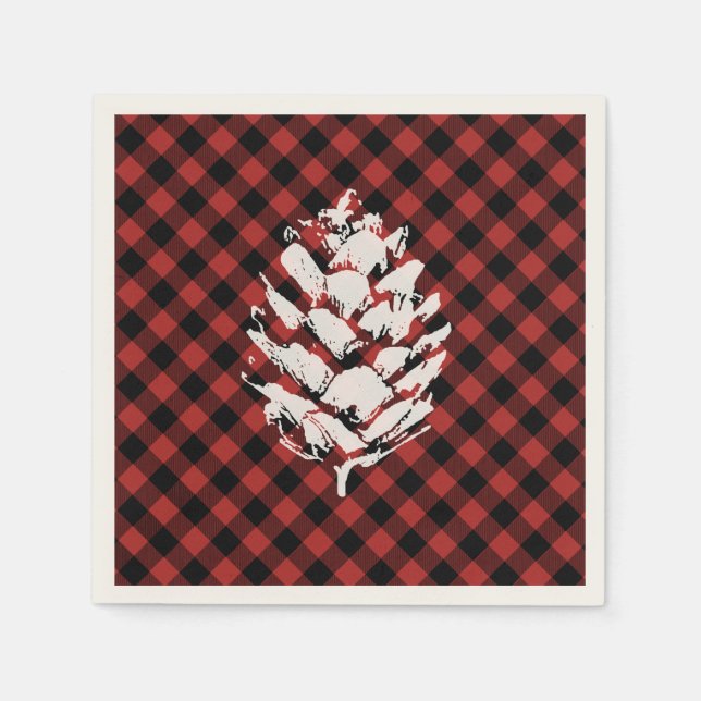 Serviette En Papier Pinecone Plaid Buffalo (Devant)
