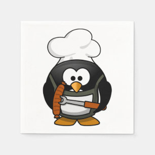 Serviette En Papier Pingouin-Cartoon 001