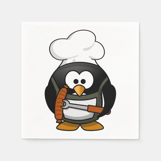 Serviette En Papier Pingouin-Cartoon 001 (Devant)