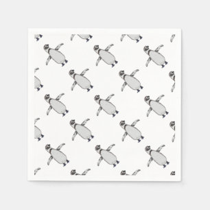 Serviette En Papier Pingouin de dessin