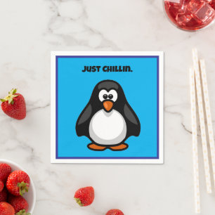 Serviette En Papier Pingouin de dessin cool - Juste Chillin' Arctic Vi