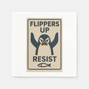 Serviette En Papier Pingouins contre les tarifs douaniers anti Trump J