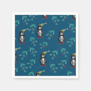 Serviette En Papier Pingouins de Noël