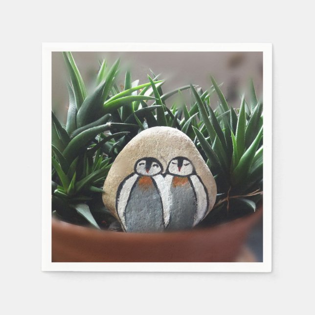 Serviette En Papier Pingouins Dessin Standard Papier à Cocktail (Devant)