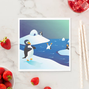 Serviette En Papier Pingouins Et Glace