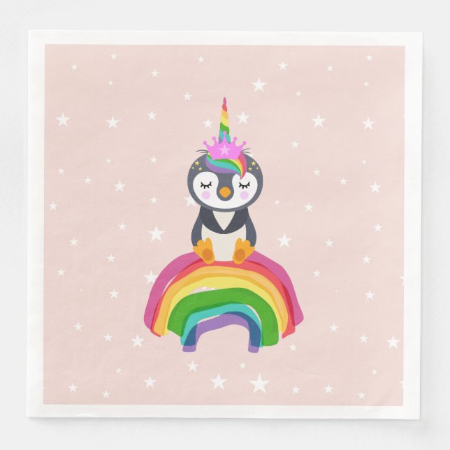Serviette En Papier Pinguim unicórnio (Devant)