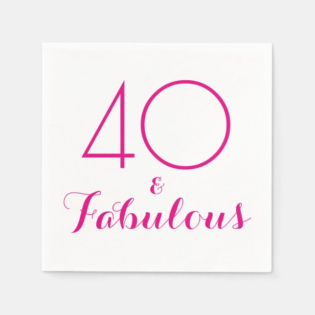 Serviette En Papier Pink 40 et fabuleuse Typographie Party Napkins (Devant)