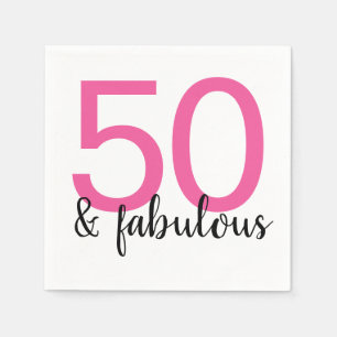 Serviette En Papier Pink 50 and Fabulous Birthday Party Paper Napkins
